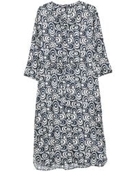 Max Mara - Robe Mi-Longue Helmut Ceinturée À Imprimé Géométrique - Lyst