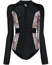 Duskii - Long-sleeve Leopard-print Surf Suit - Lyst
