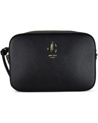 Jimmy Choo - Logo Grained Leather Shoulder Bag - Lyst