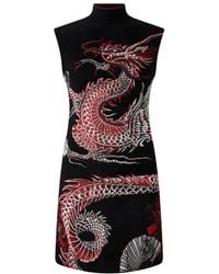 Roberto Cavalli - Abito Corto A Fiori - Lyst