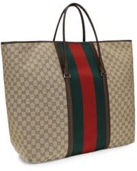 Gucci - Medium Gg Duffle Bag With Web - Lyst