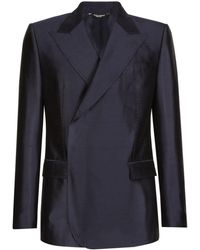 Dolce & Gabbana - Double-breasted Silk Suit Jacket - Lyst