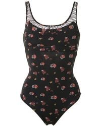 Amir Slama - Floral Mesh Panels Swimsuit - Lyst
