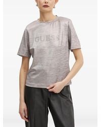Guess - Rhinestone-Logo T-Shirt - Lyst