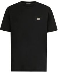 Dolce & Gabbana - Logo Plakette T-Shirt - Lyst