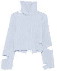 Haikure - Distressed Ribbed-Knit Sweater - Lyst