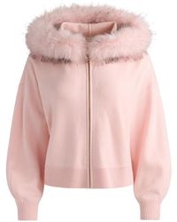 Alice + Olivia - Nadya Faux-Fur Trim Zip-Up Hoodie - Lyst
