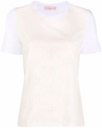 Tory Burch - T-shirt à motif monogrammé perforé - Lyst