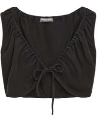 PRIVATE POLICY - Washed-Effect Drawstring Crop Top - Lyst