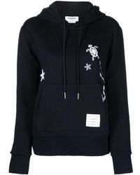 Thom Browne - Nautical Embroidery Cotton Hoodie - Lyst