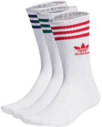 adidas - Three-Stripes Logo Socks (Set Of Three) - Lyst