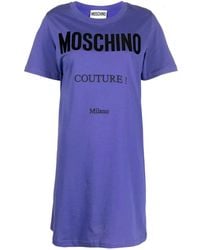 Moschino - Logo-Print T-Shirt Dress - Lyst