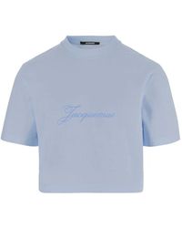 Jacquemus - Cropped T-Shirt With Embroidered Logo - Lyst