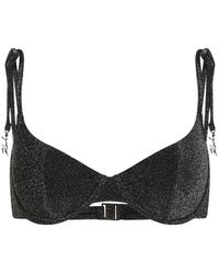 KARL LAGERFELD - Signature Lurex Underwire Bikini Top - Lyst