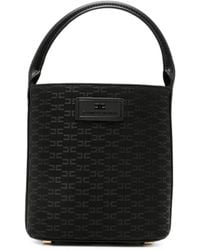 Elisabetta Franchi - Monogram-Pattern Logo-Plaque Bucket Bag - Lyst