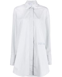 Patou - Pinstripe Mini Shirt Dress - Lyst