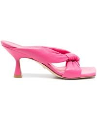 Stuart Weitzman - Slip-On Square-Toe Sandals - Lyst