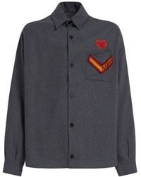 Marni - Logo-patch Long-sleeve Shirt - Lyst