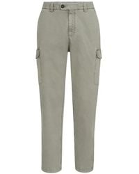 Brunello Cucinelli - Peached Cotton Gabardine Trousers With Cargo Pockets - Lyst