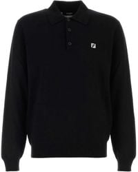 Fendi - Virgin Wool Polo Shirt - Lyst