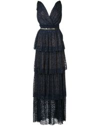 Self-Portrait Abendkleid im Lagen-Look - Blau