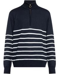 Paul & Shark - Half-Zip Striped Wool Sweater - Lyst