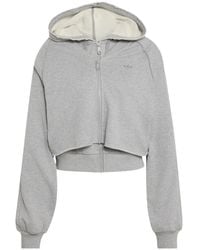 adidas - Layered-Effect Raw-Edge Hoodie - Lyst