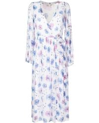 LoveShackFancy - Wickelkleid Mit Blumen-Print - Lyst