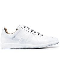 Maison Margiela - Sneakers in pelle bianche con dettaglio spruzzi di vernice - Lyst