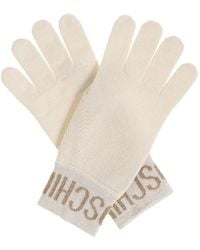 Moschino - Logo-Intarsia Knitted Gloves - Lyst