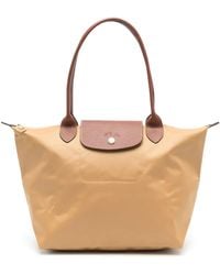 Longchamp - Embossed Logo Canvas Shoulder Tote - Lyst