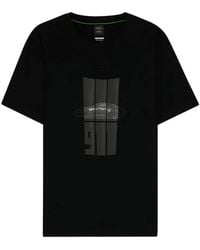 BOSS - X Porsche Mercerized Cotton T-Shirt With Reflective Graphic - Lyst
