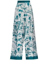 Erdem - Botanical-Print Silk Trousers - Lyst