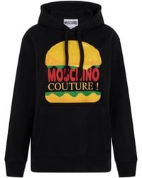 Moschino - Hamburger-Print Drawstring Hoodie - Lyst