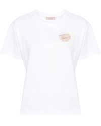 Twin Set - Oval T Floreal Cotton T-shirt - Lyst