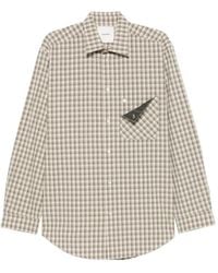 Nanushka - Check-Print Chest-Pocket Shirt - Lyst