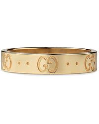 Gucci - 18kt Yellow Gold Icon Band Ring - Lyst