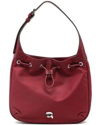 Karl Lagerfeld - Drawstring Logo-Patch Shoulder Bag - Lyst