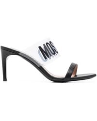 Moschino - Logo-Strap Heeled Sandals - Lyst