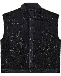 Purple Brand - Bead-Embellished Denim Vest - Lyst