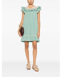 Chlo Guipure Lace Mini Dress in White | Lyst