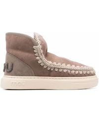 Mou - Crochet Stitch-Trim Sneaker Boots - Lyst