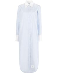 Thom Browne - Striped Cotton Shirt Dress - Lyst