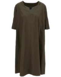 Fay - V-Neck Cuffed-Sleeves Dress - Lyst