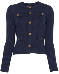 Twinset - Ribbed-Knit Button-Up Cardigan - Lyst