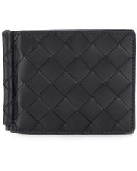 Bottega Veneta Cartera plegable de tejido intrecciato - Negro
