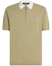 KARL LAGERFELD - Contrast-Collar Half-Zip Polo Shirt - Lyst