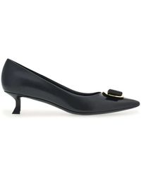Ferragamo - New Vara Plate Low Heel Pump - Lyst