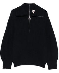 Semicouture - Pull Côtelé À Col Zippé - Lyst