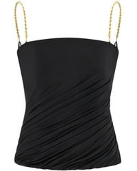 Ferragamo - Gathered Top With Chain Detail - Lyst